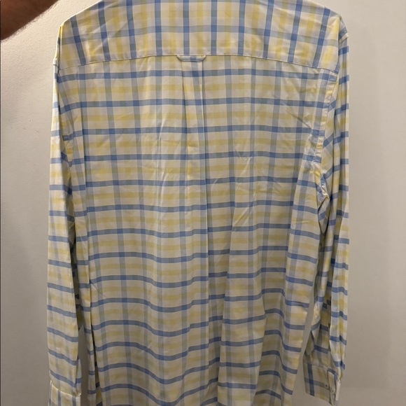 Gazman blue and yellow check sports shirt with pocket and button down collar - Picture 3 of 3